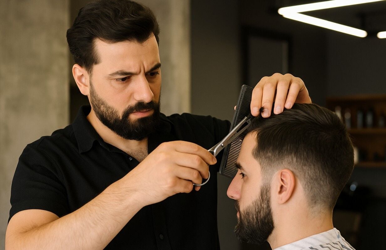 Anatomik Saç Kesen Erkek Kuaförü Doğru Kesimle Uzun Süre Kalıcı Stil